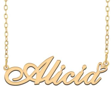 Imagem de A168A Colar de nome personalizado personalizado personalizado colar de nome banhado para mãe filha amizade feminino dia dos namorados aniversário de Natal ano novo, Metal, Sem pedras preciosas