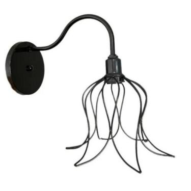 Imagem de Arandela De Parede Pendente Luminária Aramado Tulipa preto - gbhome