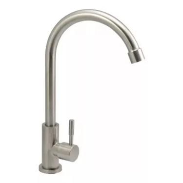 Imagem de Torneira De Aço Inox Convencional Para Cozinha Bancada tlsn