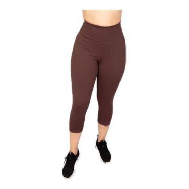 Imagem de Calça Corsário Plus Size  Cintura Alta - WOLFOX, Marrom, G2