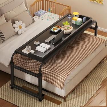 Imagem de Mesa sobreposta com rodas, mesa de computador, estação de trabalho em pé para laptop, estudo, hospital, médico, para sala de estar, quarto, escritório