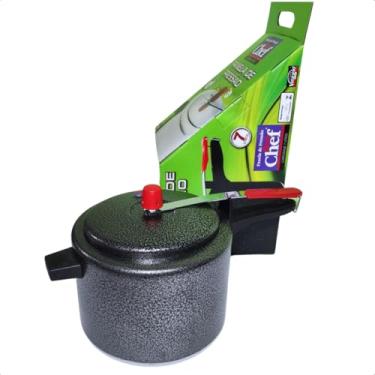 Imagem de Panela de Pressão Craquelada Aluminio com Válvula de Segurança de Silicone Bon Chef 7 litros
