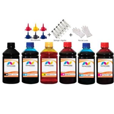 Imagem de Kit 6 Tinta Para Epson RX600 T048120 a 486 CMYK 250ml Linha Platinum -