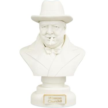 Imagem de Estátua Busto Sir Winston Churchill Estadista Britânico (Cor Mármore Dourado)