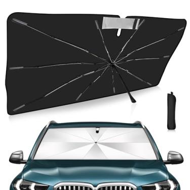 Imagem de Guarda-sol de para-brisa com ajuste personalizado BMW X5 capa dobrável de proteção UV para carro, escudo de chuva de emergência e protetor de painel - Acessório automotivo durável