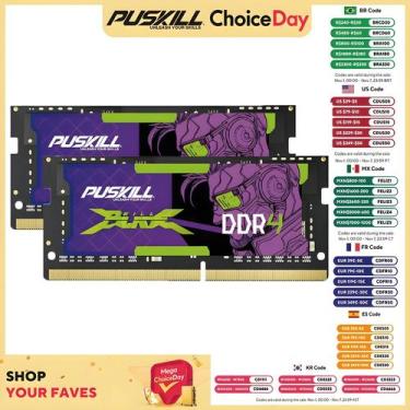 Imagem de Memória RAM DDR4 SODIMM 3200MHz/2666MHz - 32GB (2x16GB ou 2x8GB) - PUS