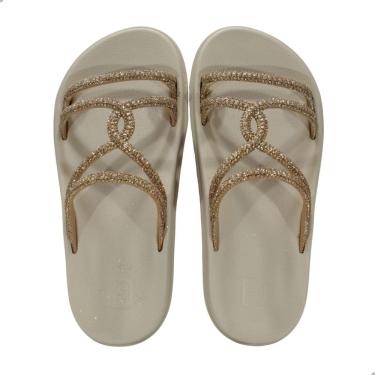 Imagem de Tamanco Feminino Zaxy Bright Dourado Off White