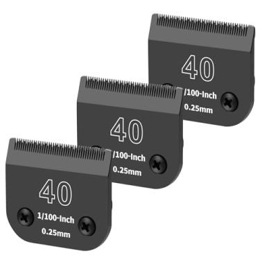 Imagem de YAZIYIR Pacote com 3 lâminas de aço removíveis, compatíveis com Andis, Oster A5, Wahl KM-10, comprimento de corte 0,25 mm (preto)