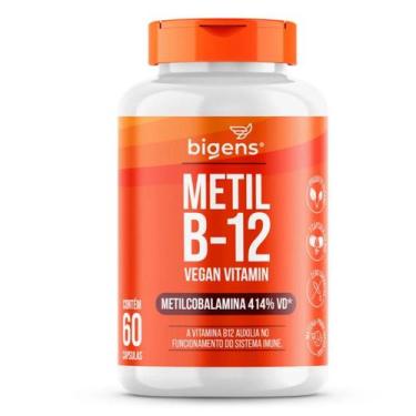 Imagem de Vitamina B12 Metilcobalamina Vegana Bigens 60 Capsulas, Sem Sabor