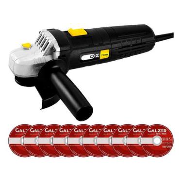 Imagem de Esmerilhadeira Angular 4.1/2 710w Corte E Desbaste + Discos - Oz, 110V