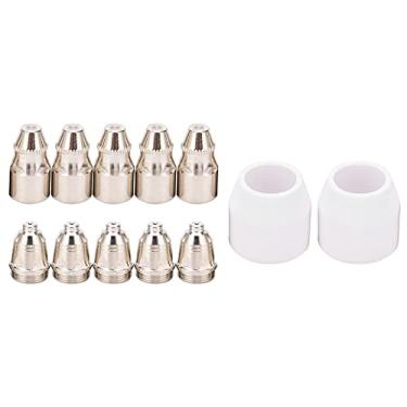 Imagem de Kit de consumíveis de plasma P80, conjunto de bicos de cerâmica com ponta de elétrodo para máquina de corte, 20 peças (12 peças)
