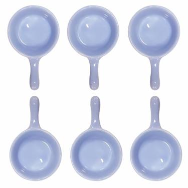 Imagem de Lotatheta 6 peças de porcelana molho de soja lanche creme salada sobremesa doces açucareiro roxo claro cerâmica molho tigela prato 29 g com alça para jantar, assar, churrasco cozinhar
