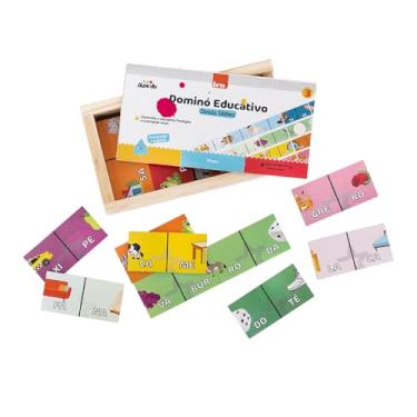 Imagem de BRW Domino Educativo Divisao Silabica Madeira 28 Pecas