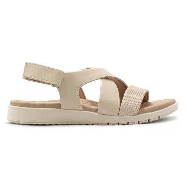 Imagem de Sandália Usaflex Feminina Em Couro Textura Fecho-Flex AL3702