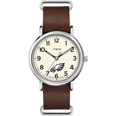 Imagem de Timex Relógio Esportivo Vintage Masculino de Quartzo com Pulseira de Nylon Preta, Philadelphia Eagles