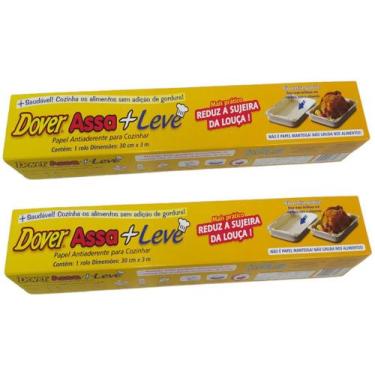 Imagem de Papel Antiaderente Dover Roll Assa+Leve 3m x 30cm Kit Com 02