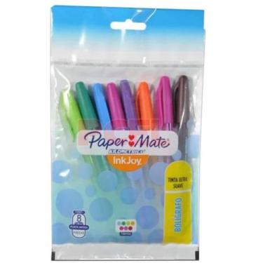 Imagem de Caneta Esferográfica Km 100 Sortidas 1.0mm - 8 unid - Paper Mate - PAP