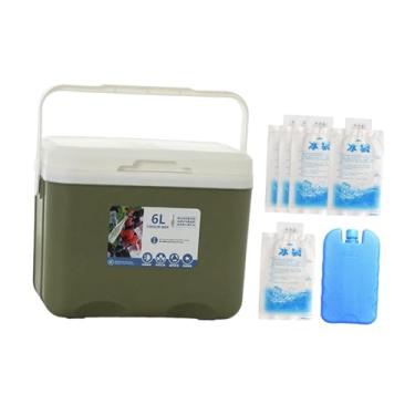 Imagem de simhoa Caixa térmica, refrigerador isolado, com alça, estojo de armazenamento refrigerado com bolsa de gelo para churrasco, bebida esportiva, quintal, praia, Verde