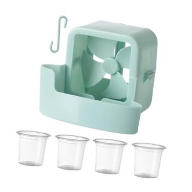 Imagem de IEUDNS Ventilador de gelo portátil para refrigeração doméstica silenciosa com gancho para ar condicionado e ventilador de agitação para resfriamento rápido, Azul