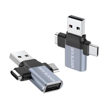Imagem de BUISAMG Bloqueador de dados, bloqueador de dados USB universal 4 em 1, proteção contra download ilegal, à prova de hackers 100% garantida, para iPhone 15 16 e qualquer carregamento de dispositivo USB