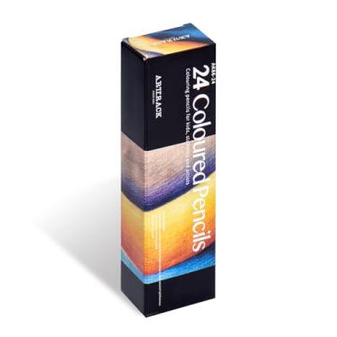 Imagem de Hopesky Lápis de cor – Lápis de desenho artístico de 24 cores com núcleos macios à base de óleo para livros de colorir para adultos, materiais de arte pré-afiados para desenho, esboços, mistura