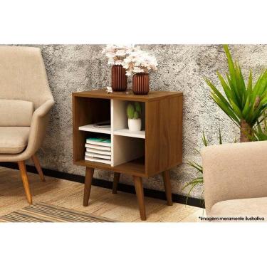 Imagem de Mesa Lateral P/ Sala E1720 C/ 4 Nichos Capuccino/off White - Tecno Mobili
