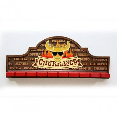 Imagem de Placa Decorativa Porta-espetos - Churrasco, Cerveja E Decoração