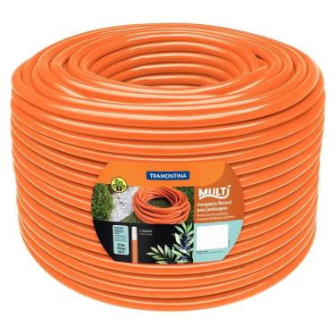 Imagem de Mangueira Multi 1/2" Tramontina Laranja Em Pvc 3 Camadas 100 M Tramontina