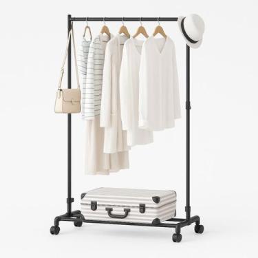 Imagem de Arara Cabideiro Organizador Portátil com Prateleira e Rodinhas para Ro