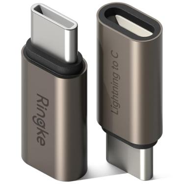 Imagem de Ringke Adaptador Lightning Fêmea Para Usb C Macho Otg [Pacote Com 2] Carregamento Rápido E Transferência De Dados, Conversor Carregador Compatível Iphone 16, 15 Pro Max Plus, Galaxy, Pixel - Gunmeta