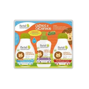 Imagem de Bebê Natureza Kit Cachos e Cachinhos Extrato de Babosa Shampoo 120ml e Condicionador 100ml e Creme Multifuncional 100ml