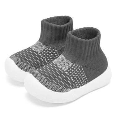 Imagem de Eashi Sapatos Infantis Para Meninos E Meninas, Vestido De Meia Bebê, Calçados Caminhada, Tamanho 9, Preto