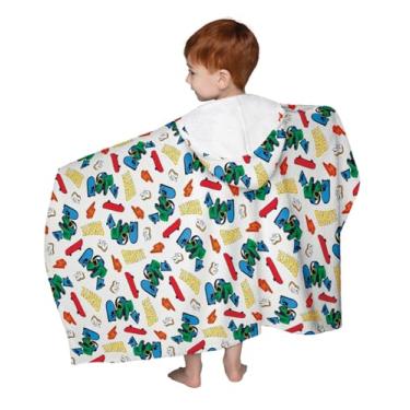 Imagem de Toalha Capuz Banho Infantil Criança Algodão Felpuda Menino Estampa Skate