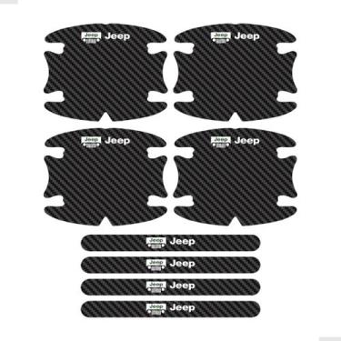 Imagem de Kit Adesivos Protetor De Maçaneta Para Linha Jeep Carbono - SPORTINOX