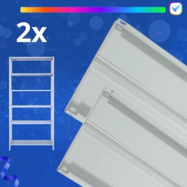 Imagem de 2 Bandeja P/prateleira em aço cinza 30X91 Cm Suporta até 100kg - Estan