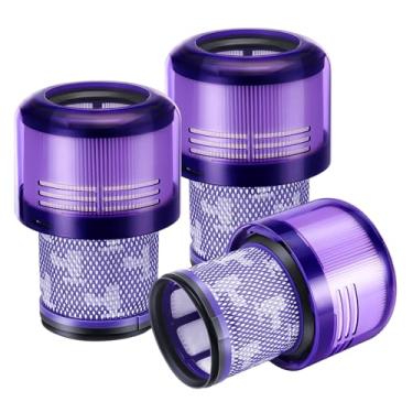 Imagem de Pacote com 3 filtros HEPA V11 e V15 compatíveis com aspiradores de pó sem fio selecionados Dysn V11 (SV14, SV15, SV17, SV28) e V15 (SV22, SV47). Peça de substituição para número de peça Dyson: 970013