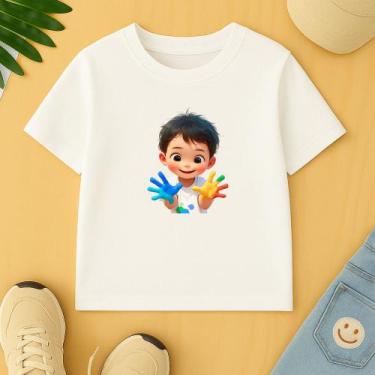 Imagem de Camiseta Unissex Infantil Estamp Meninino Autista Escola Creche Respei