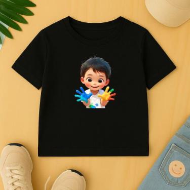 Imagem de Camiseta Unissex Infantil Estamp Meninino Autista Escola Creche Respei