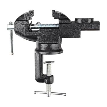 Imagem de KiBcsLic Morsa de mesa com grampo giratório 360° Morsa de ferramenta com grampo para modelagem em metalurgia, Preto, Boca de Grampo 6.5