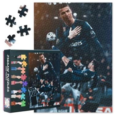 Imagem de 1000 Piece Cristiano Ronaldo Soccer Puzzle Iconic Career Tribute, Premium Archival Paper Jigsaw Art for Super Fans & Collectors, Framable Football Star Memorabilia Gift, 27.5x19.7 Inch