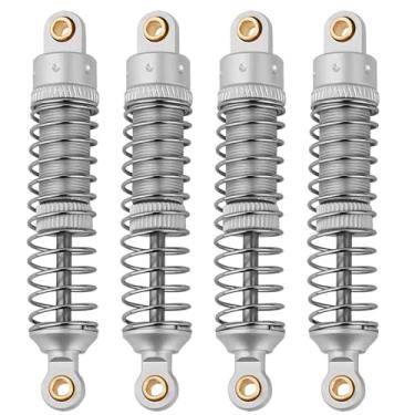 Imagem de Pothyes 4PCS 53mm/59mm/66mm Aluminum Shocks Absorbers Oil Long Threaded Damper for 1/18 RC Crawler TRX4M TRX-4M Bronco Defender K10 Upgrade Parts (59mm Silver)