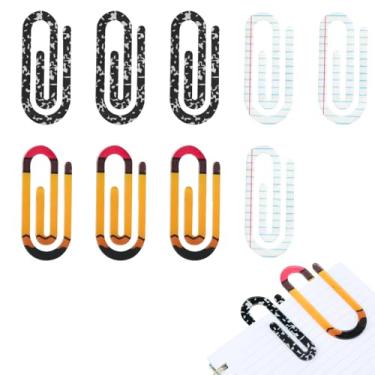 Imagem de lasuroa 9un. Clipes de Papel para Professor, 3 Modelos Grandes em Acrílico Marcador Presente de Apreciação Materiais Escolares para Prêmios Sala Escritório