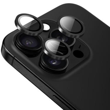 Imagem de Película para câmera iPhone 16 Pro/ 16 Pro Max, Originais iPlace, Aro Preto 