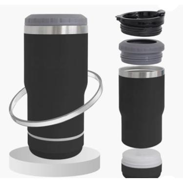 Imagem de Copo Térmico Musical Com Alto Falante Bluetooth LED RGB Aço Inoxidável 360ml Mantém A Bebida Quente Ou Fria Som Potente Design Moderno Festas Viagens Escritório Recarregável CORES SORTIDAS