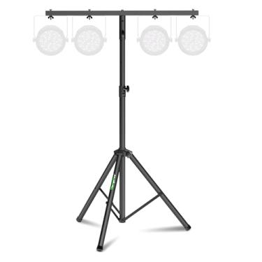 Imagem de NiuNyuNeu Dj Light Stand Metal T-Bar Suporte de Palco para Luzes Par Tripé Suporte de Luz com Suporte de Barra Transversal, Único