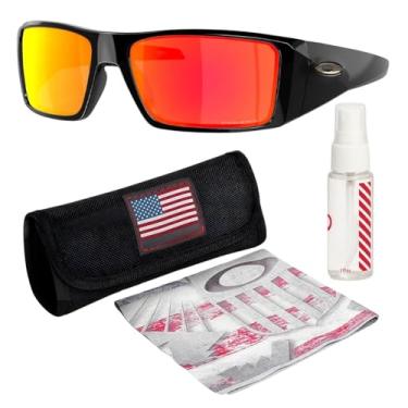 Imagem de OAKLEY OO9231 Armação preta polida HELIOSTAT – Lente PRIZM RUBY, óculos de sol retangulares não polarizados com kit oficial de óculos, Preto polido (61 mm), 61 mm