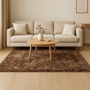 Imagem de Tapete Esplendor Antiderrapante 100% Poliéster 140x200cm Jolitex - Esplendor Marrom