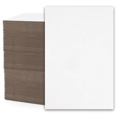 Imagem de MBC MAT BOARD CENTER Centro De Papelão Ondulado, Pacote Com 200 Folhas Ondulado 4X6, 1/16" Espessura, Encartes Planos Para Envio, Embalagem E Suporte, Cartão Artesanal (Branco Em Um Lado)