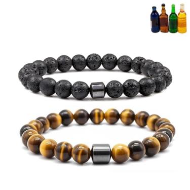 Imagem de NIQIPOK Pulseira Glame antiálcool, pulseira Glame International, antiálcool, conta GM para reduzir o desejo de beber, joias para mulheres e homens, ajuda a aliviar a ansiedade, frustração