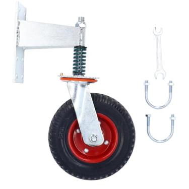 Imagem de VOMEKO 8 Volta de portão para serviço pesado 600 lb CapaciD Ade de aço carbono Caster de borracha com kit de parafuso U encaixa 1-5/8 a 2 Tubos redondos para garagem, portões (Vermelho)